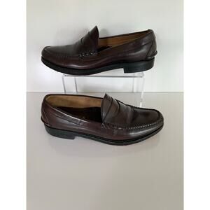 Johnston & Murphy Penny Loafer Slip On Shoe Cognac Brown Leather Size 9 E JL